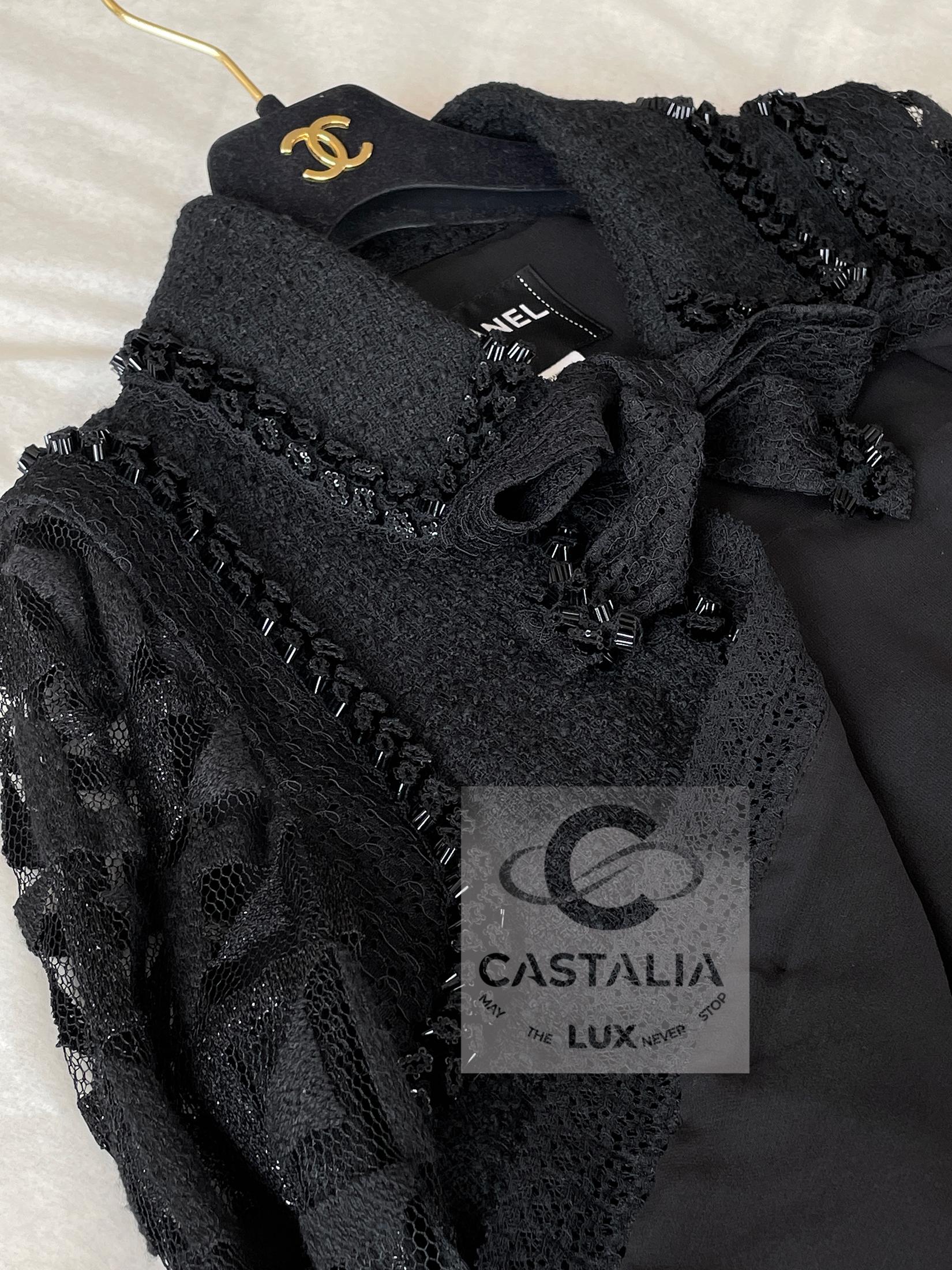 Chanel Paris / Miami Jewel Embellished Black Jacket 40 FR For Sale 8
