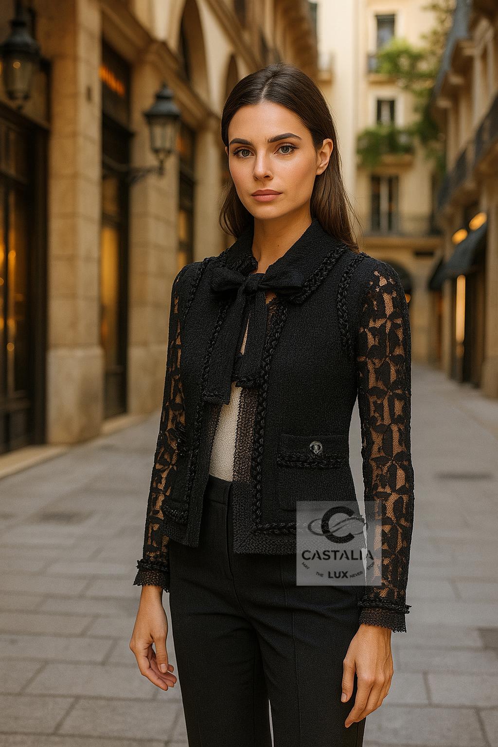 Chanel Paris / Miami Jewel Embellished Black Jacket 40 FR For Sale 1