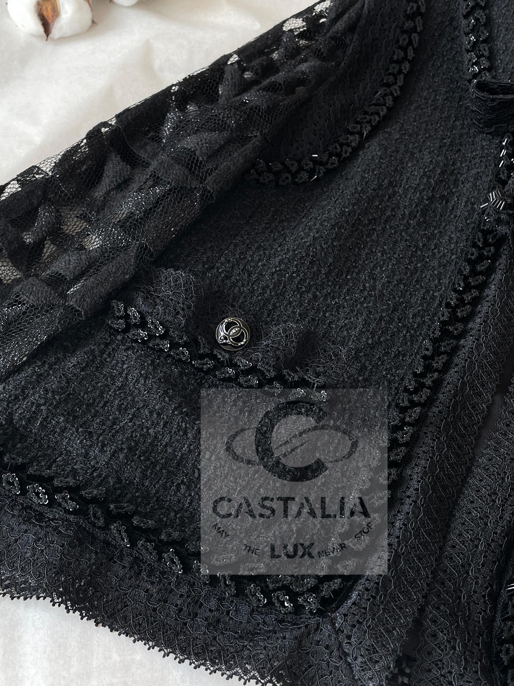 Chanel Paris / Miami Jewel Embellished Black Jacket 40 FR For Sale 3