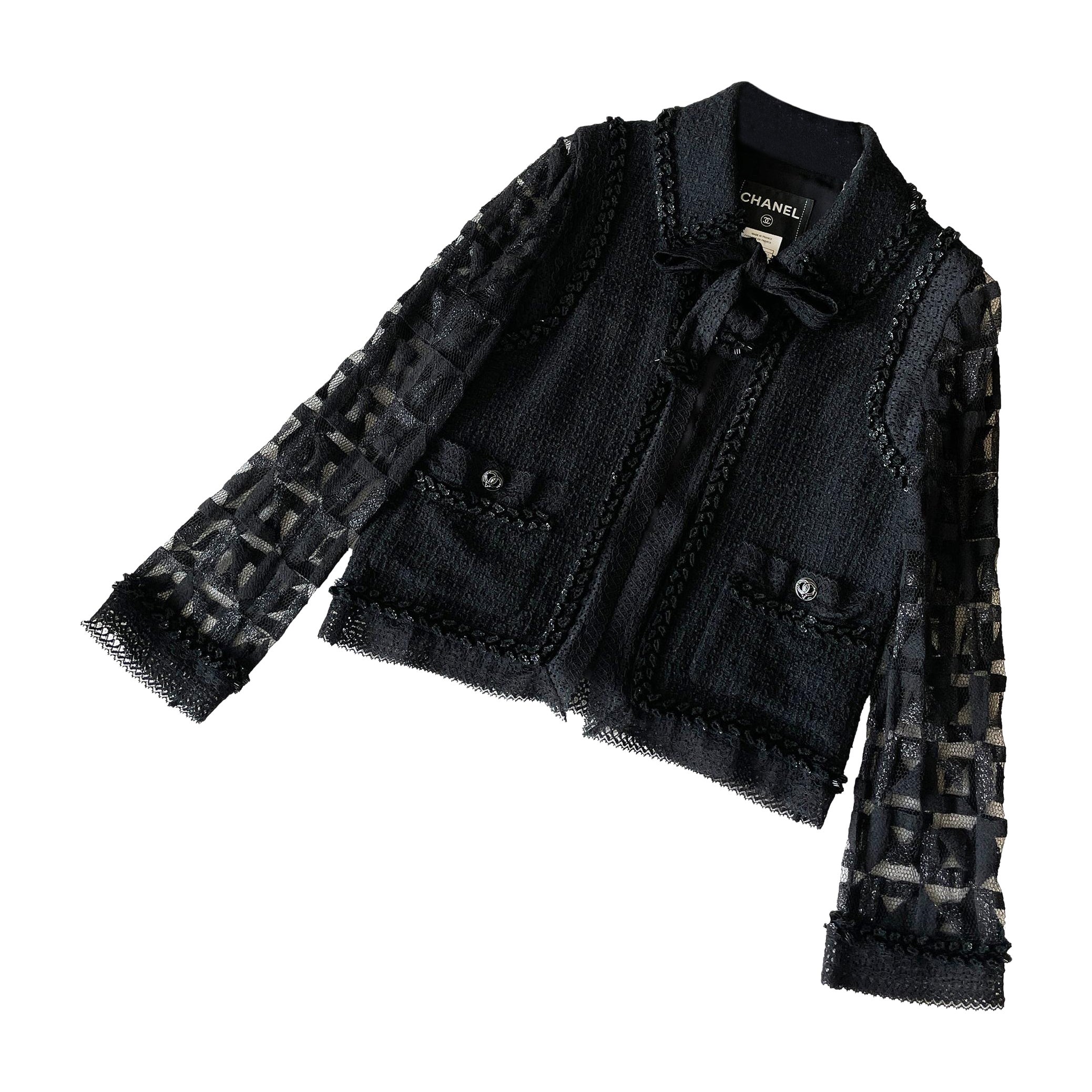 CHANEL Paris / Miami Jewel Embellished Black Jacket 40 FR