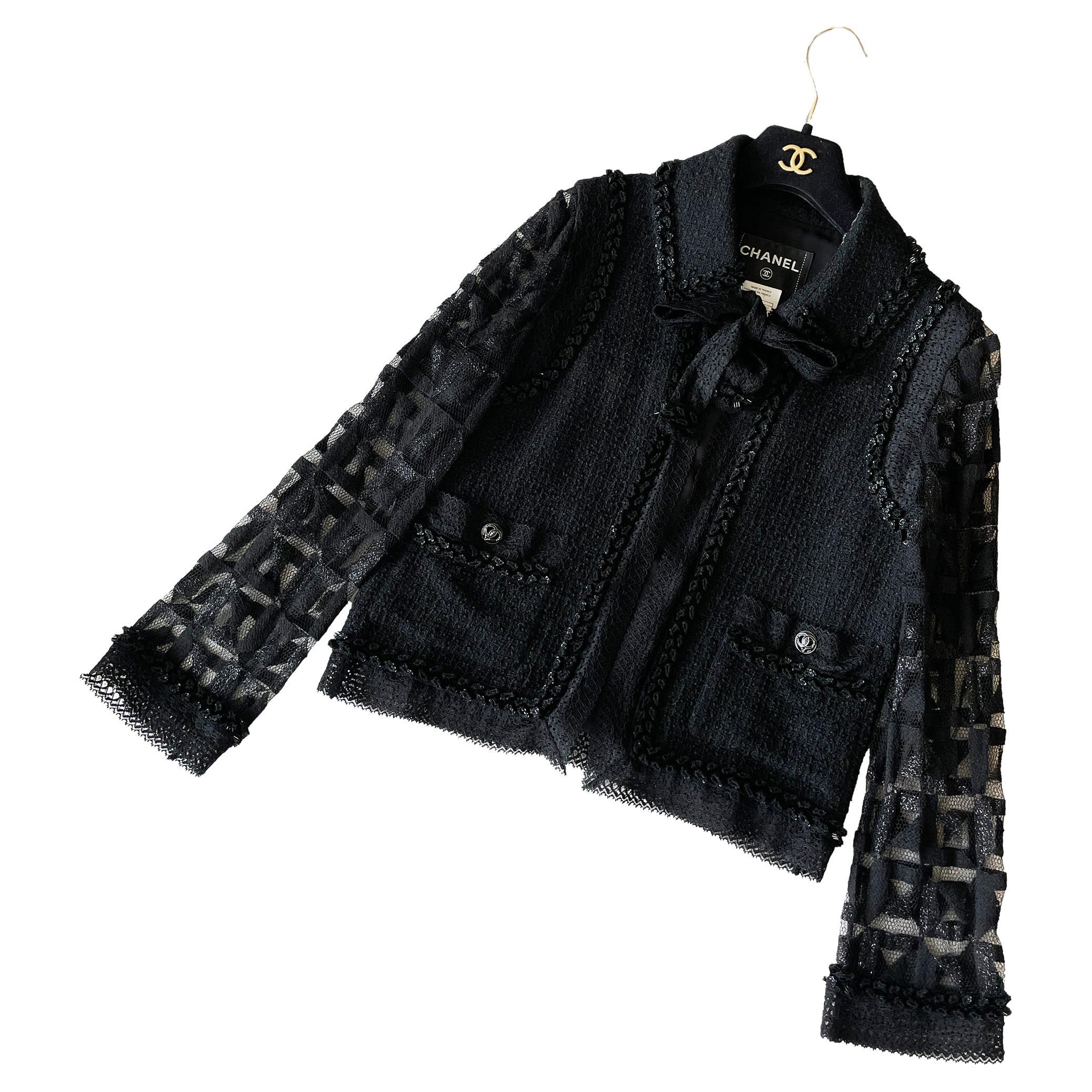 Chanel Paris / Miami Jewel Embellished Black Jacket 40 FR