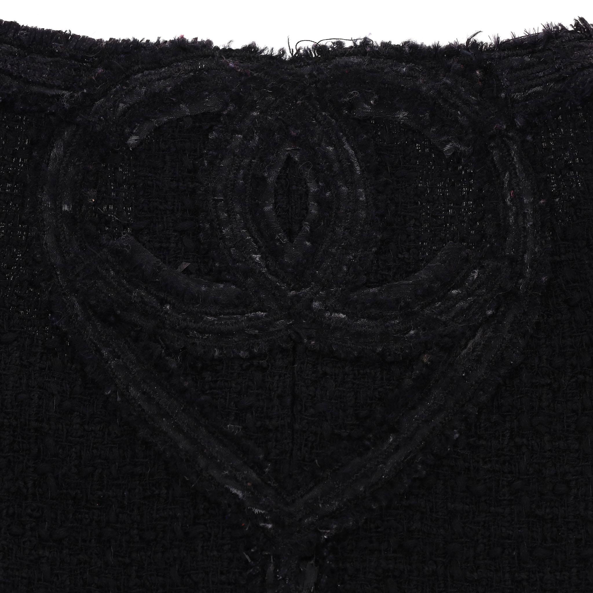 Chaqueta de tweed de lana Chanel Paris Miami con corazones con el logotipo 