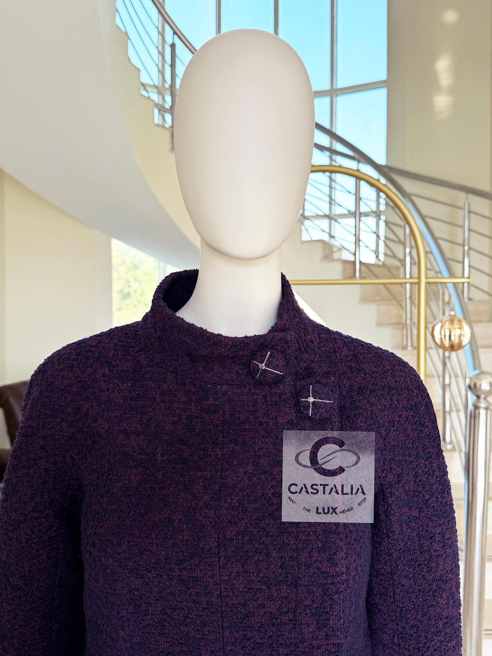 Chanel Paris / Monaco CC Buttons Boucle Tweed Jacket 34 FR For Sale 2