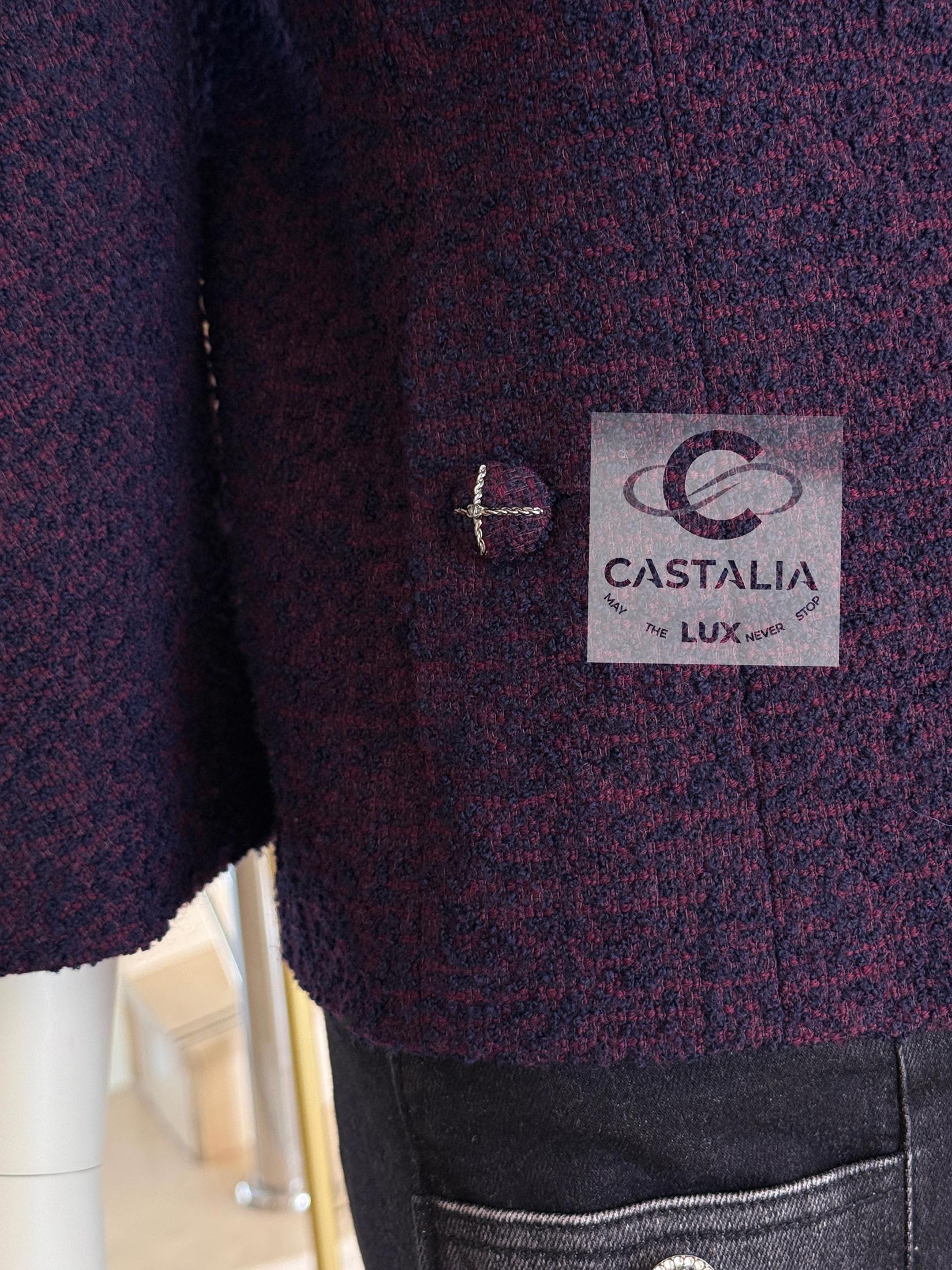 Chanel Paris / Monaco CC Buttons Boucle Tweed Jacket 34 FR For Sale 3