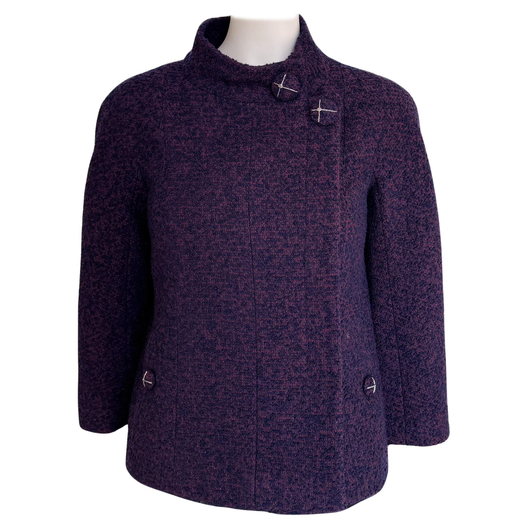 Chanel Paris / Monaco CC Buttons Boucle Tweed Jacket 34 FR For Sale