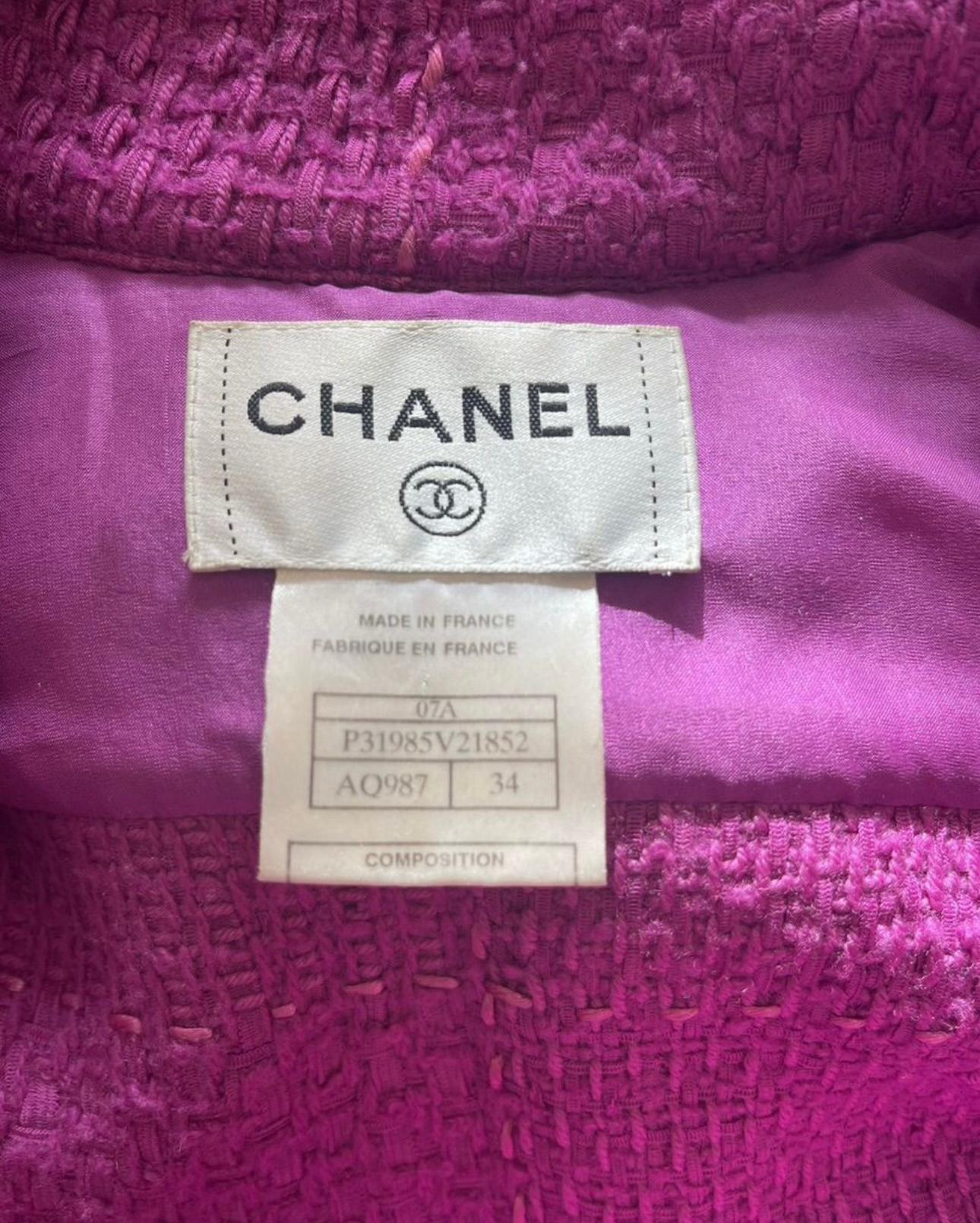 Chanel Paris / Monaco CC Buttons Lesage Tweed Coat  For Sale 4
