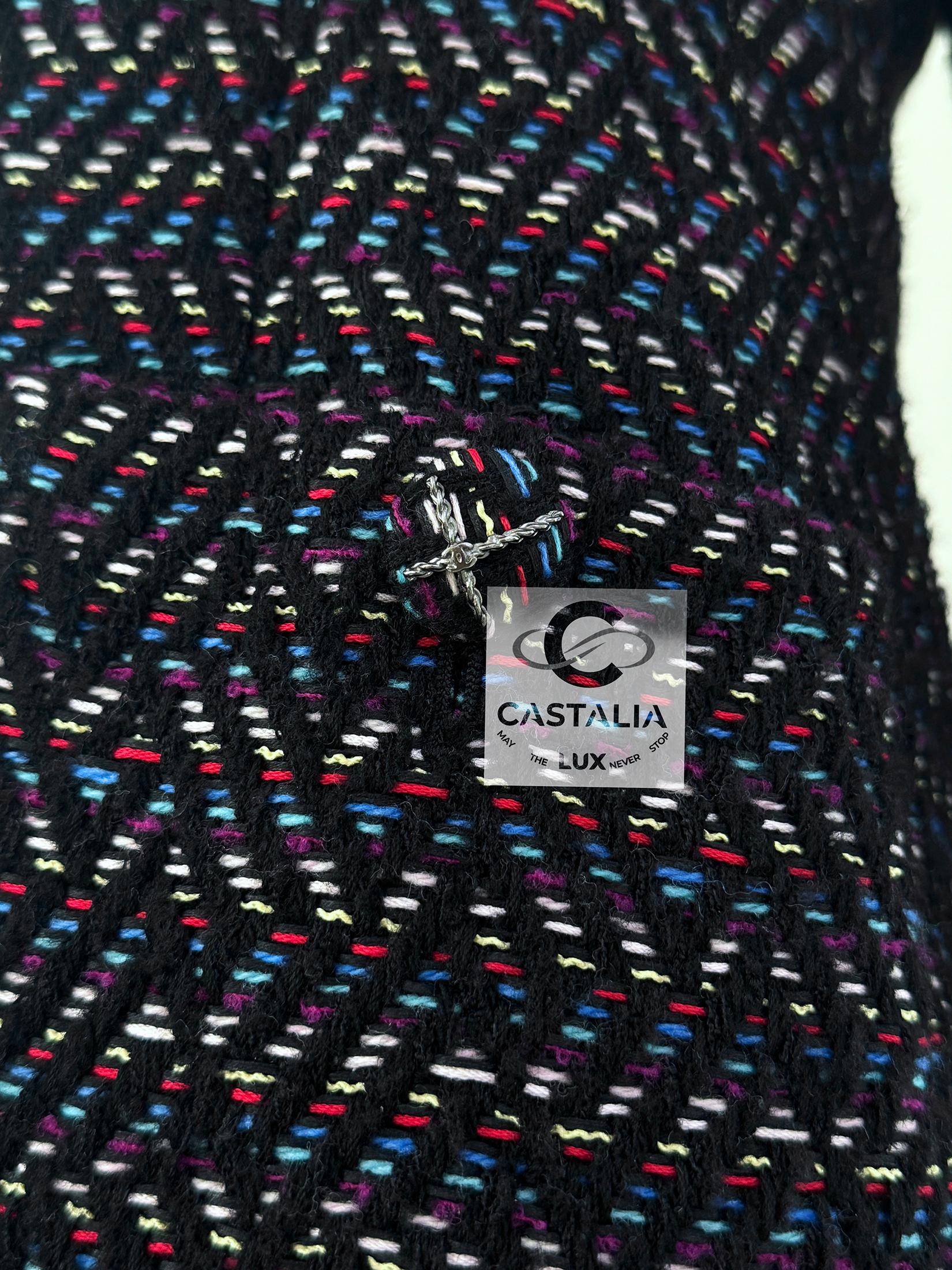 Chanel Paris / Monaco CC Buttons Lesage Tweed Jacket 34 FR 2