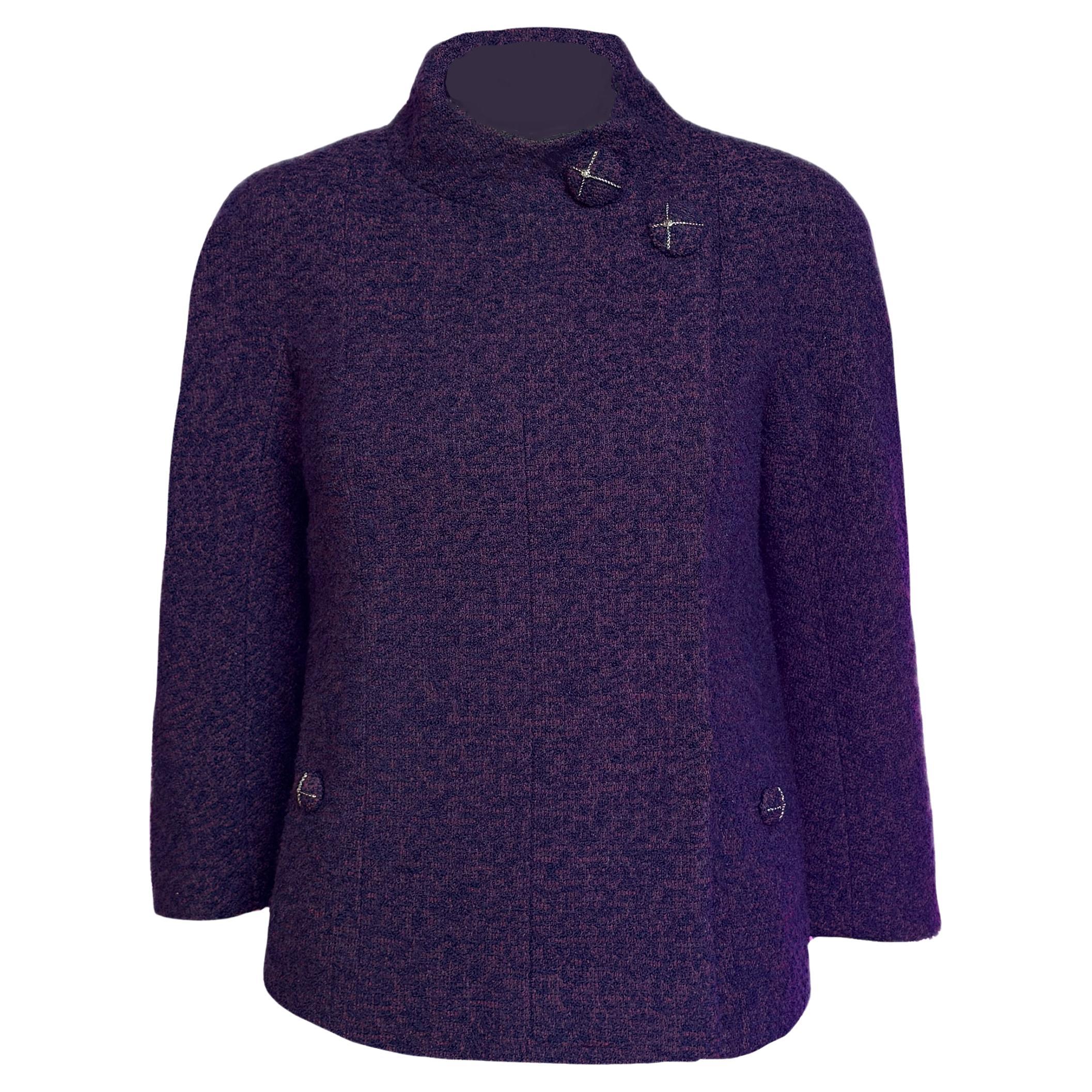 Chanel Paris / Monaco Giacca in tweed ametista profonda 34 FR
