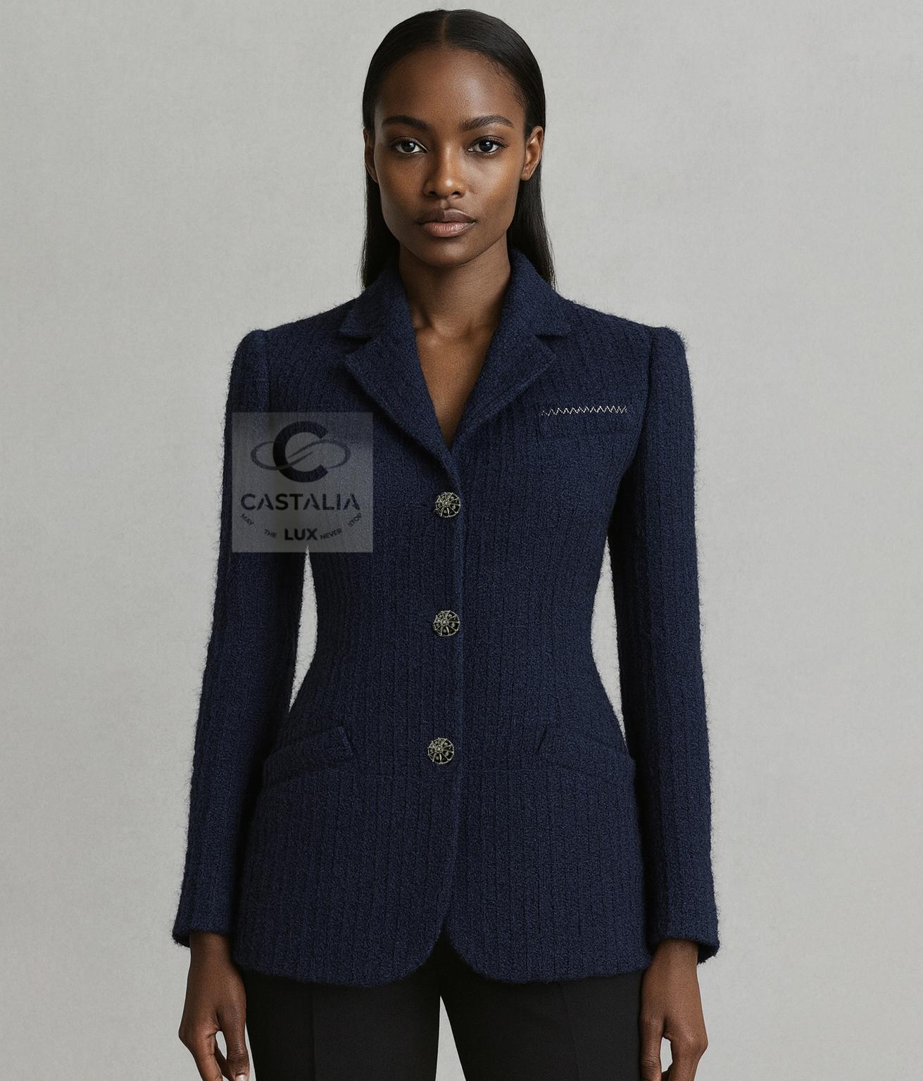 CHANEL París / Mónaco Chaqueta de tweed con botones Gripoix 38 FR en Excelente estado para la venta en Dubai, AE