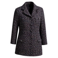 CHANEL Paris / MONTE- CARLO CC Knöpfe Schwarz Tweed Jacke 34 FR