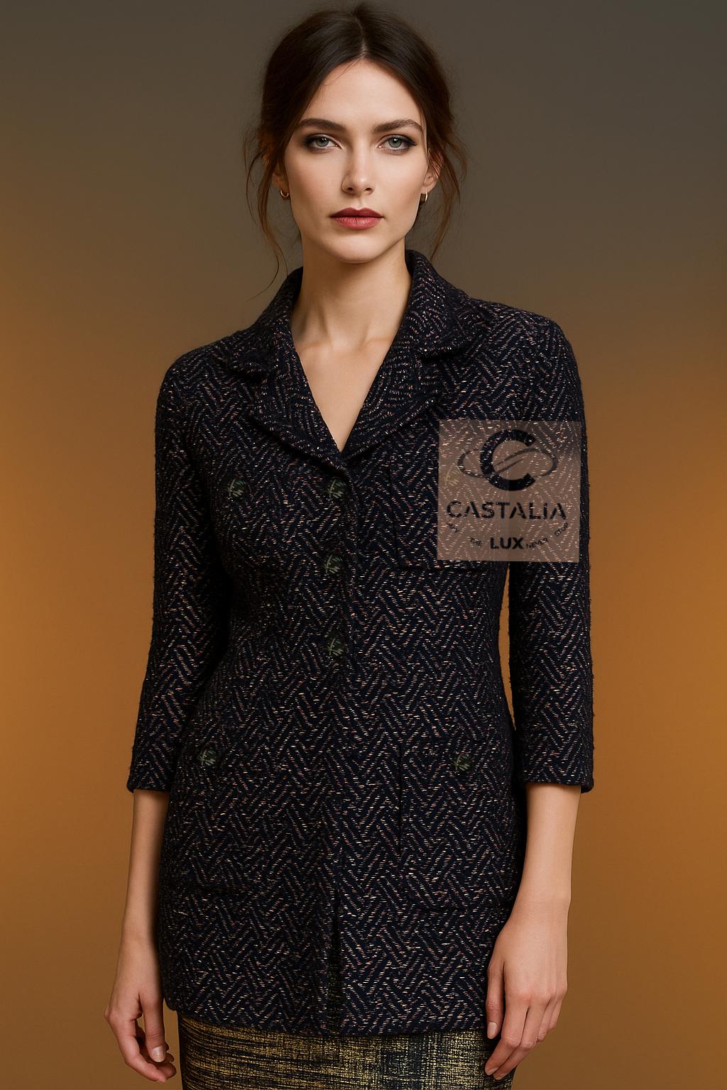 CHANEL Paris / Monte Carlo Collection Lesage Tweed Jacke 34 FR (Schwarz) im Angebot