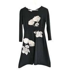 Chanel Paris-Monte Carlo Floral Applique Cashmere Dress