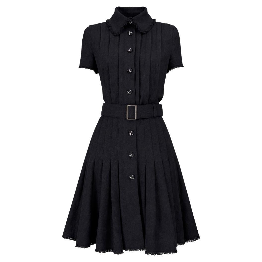 CHANEL Paris / MONTE-CARLO Iconic Black Tweed Dress 38 FR im Angebot