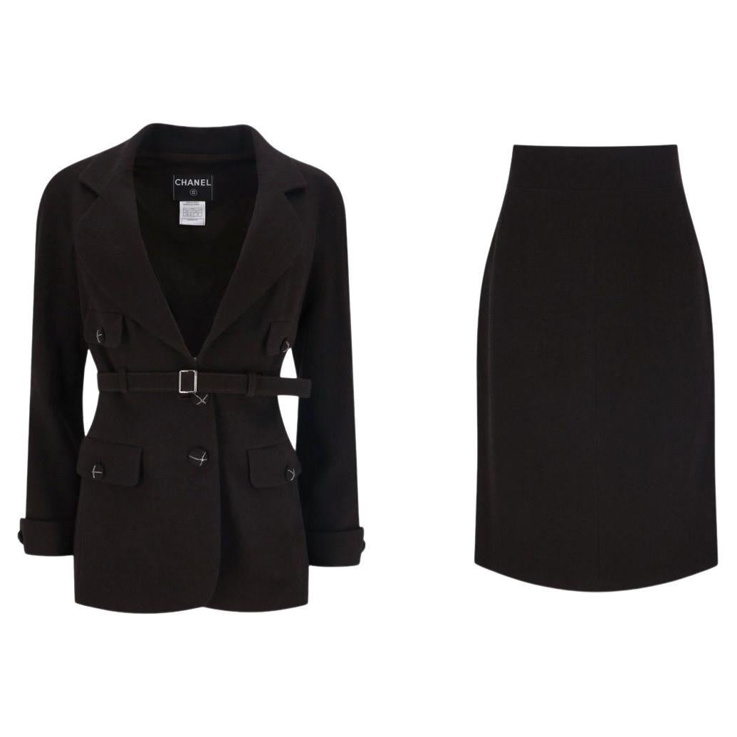 Chanel Paris-Montecarlo Vintage Wool Jacket 
Skirt Two-Piece Set For Sale