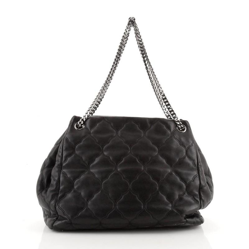 Black Chanel Paris-Moscow Cells Accordion Tote Quilted Lambskin Medium