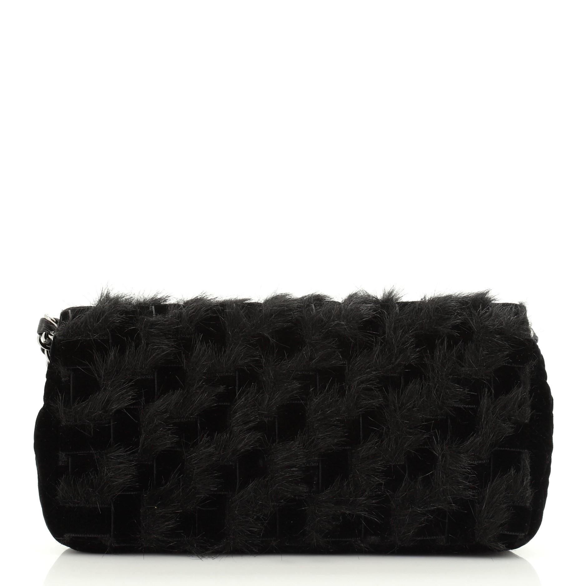 Chanel Paris-Moscow Chain Clutch Woven Velvet and Calf Hair In Good Condition In NY, NY