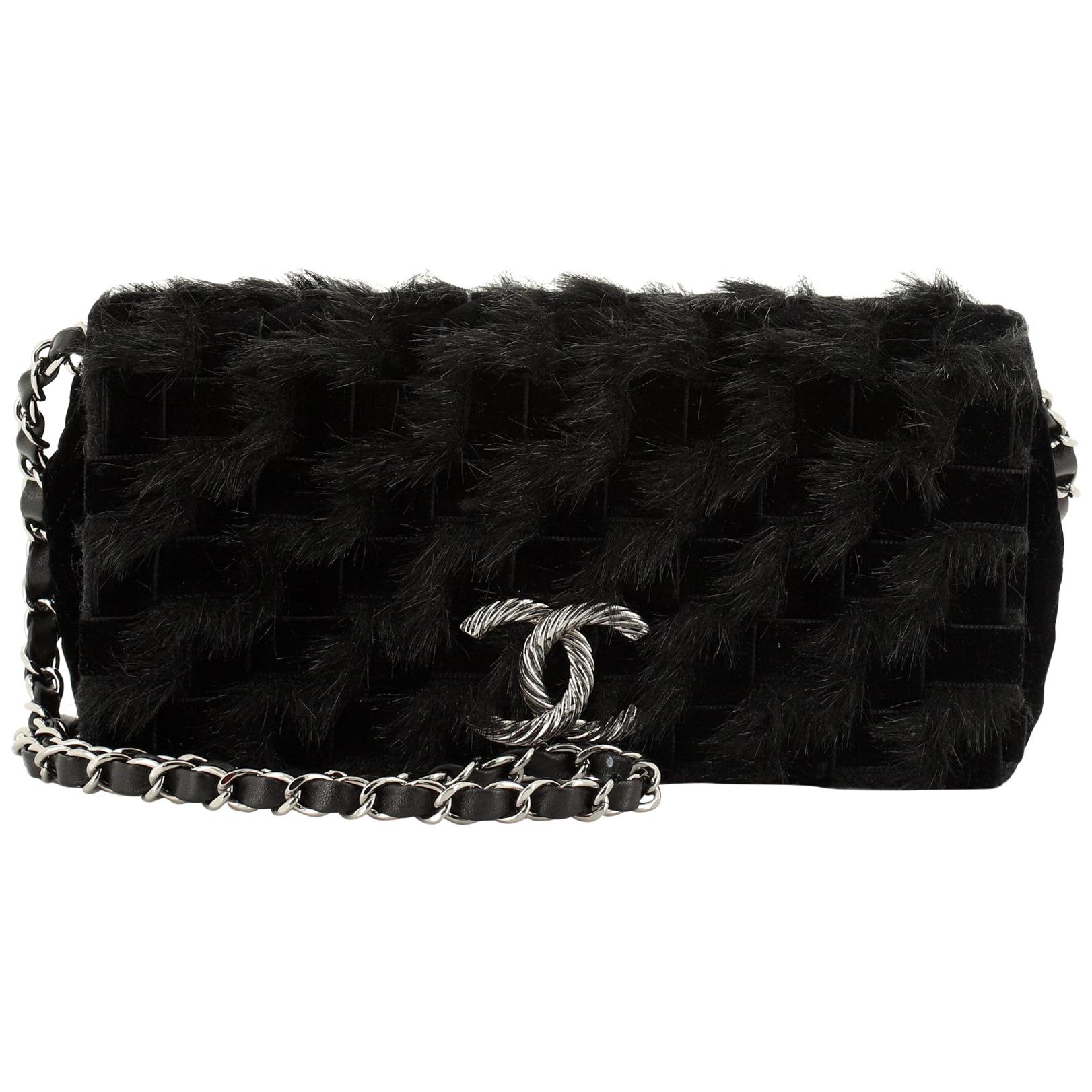 Chanel Paris-Moscow Chain Clutch Woven Velvet and Calf Hair