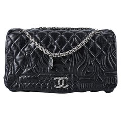 Chanel Paris Moscow Medium flap bag Black Leather ref.176107 - Joli Closet