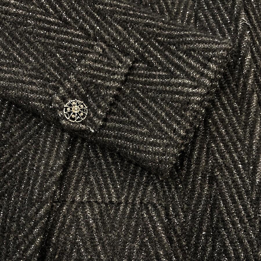 Black CHANEL Paris Moscow Métiers d'Art Collection Cape-Coat from  in Grey Wool 