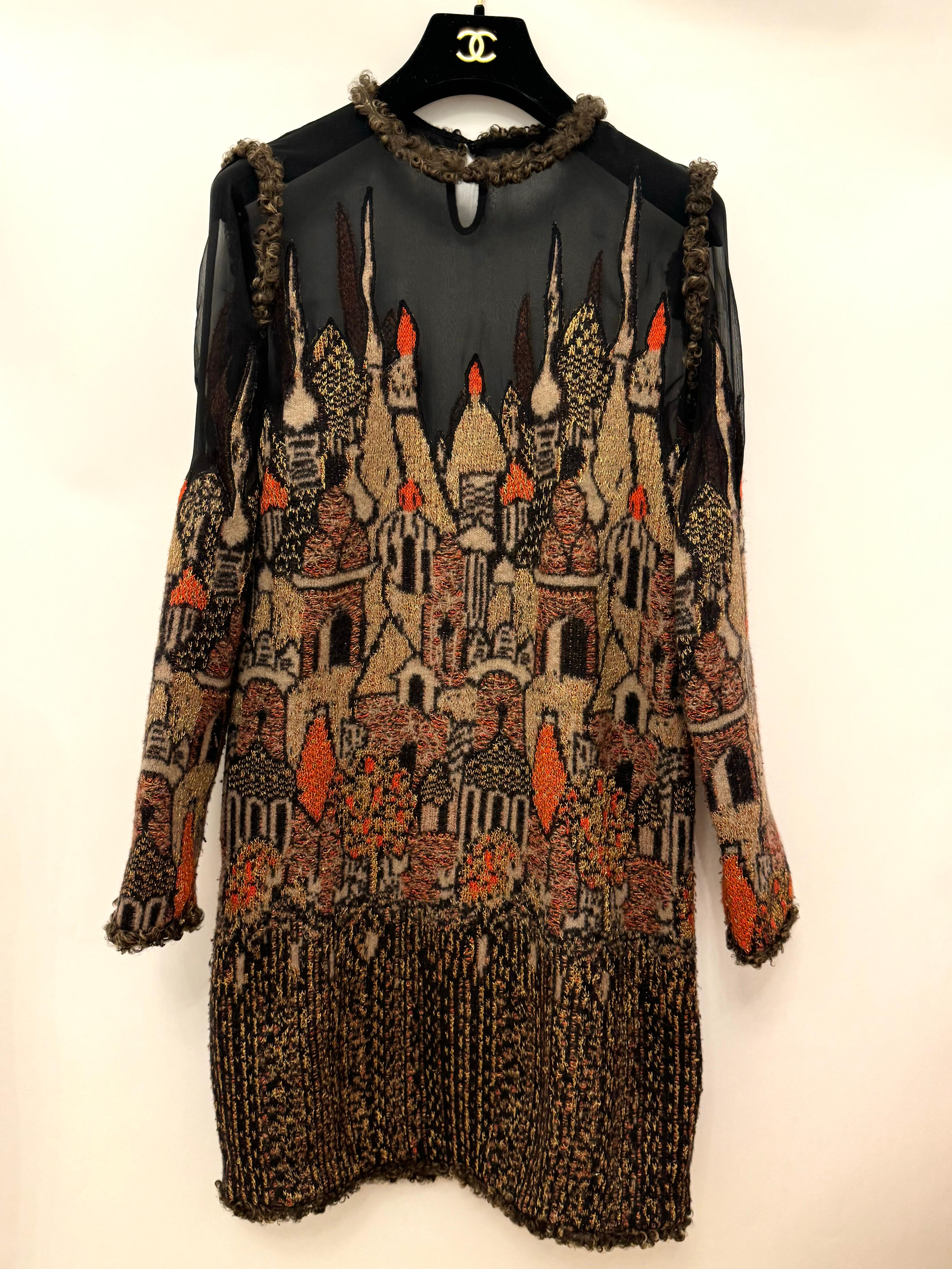 Chanel Paris Moskau Pre Fall 2009 Laufsteg Skyline Kleid von Karl Lagerfeld im Angebot 4