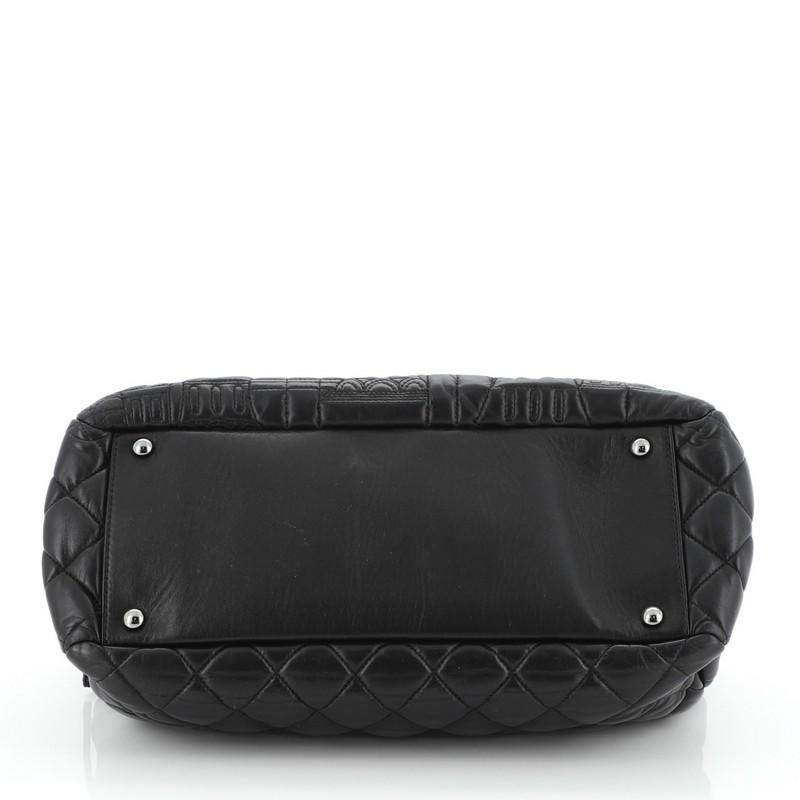Black Chanel Paris-Moscow Red Square Tote Quilted Lambskin Medium