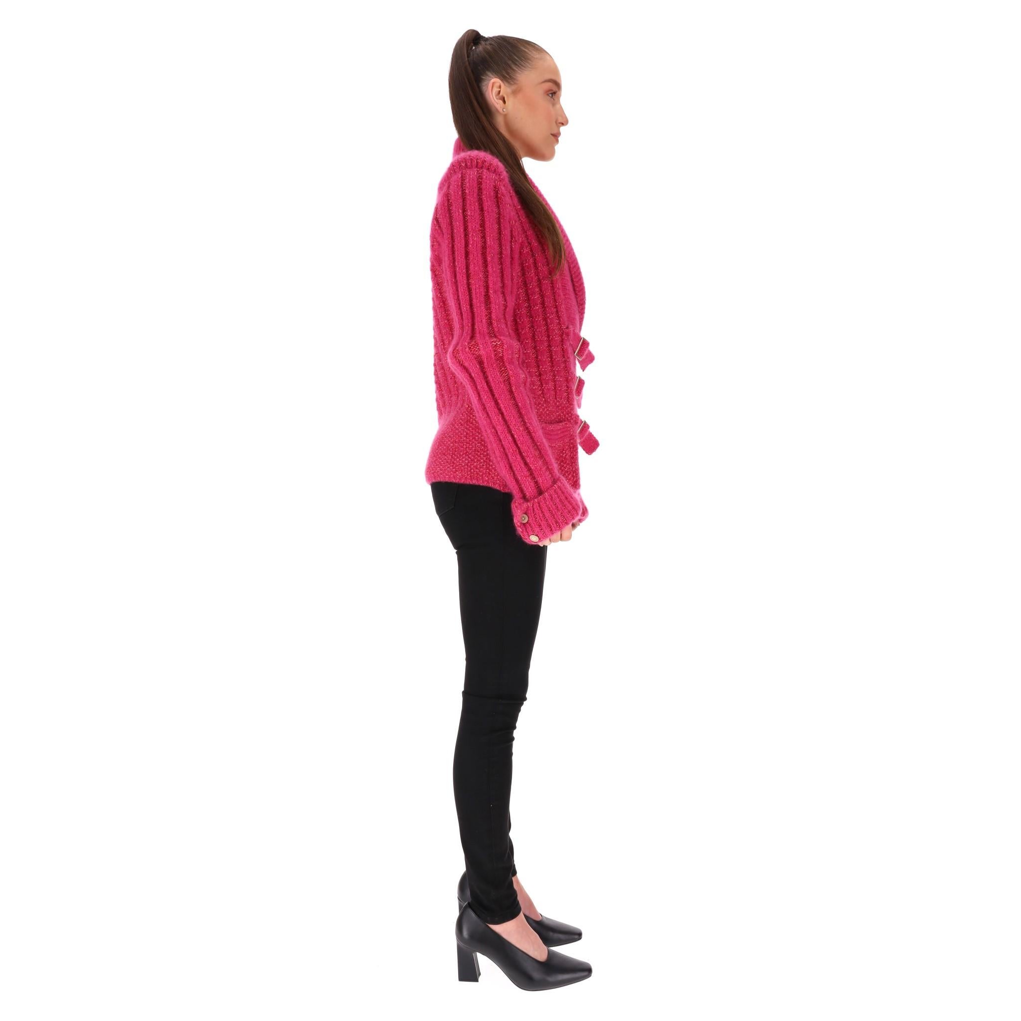 Red Chanel Paris Moscow Wool & Mohair Cardigan/Jacket For Sale