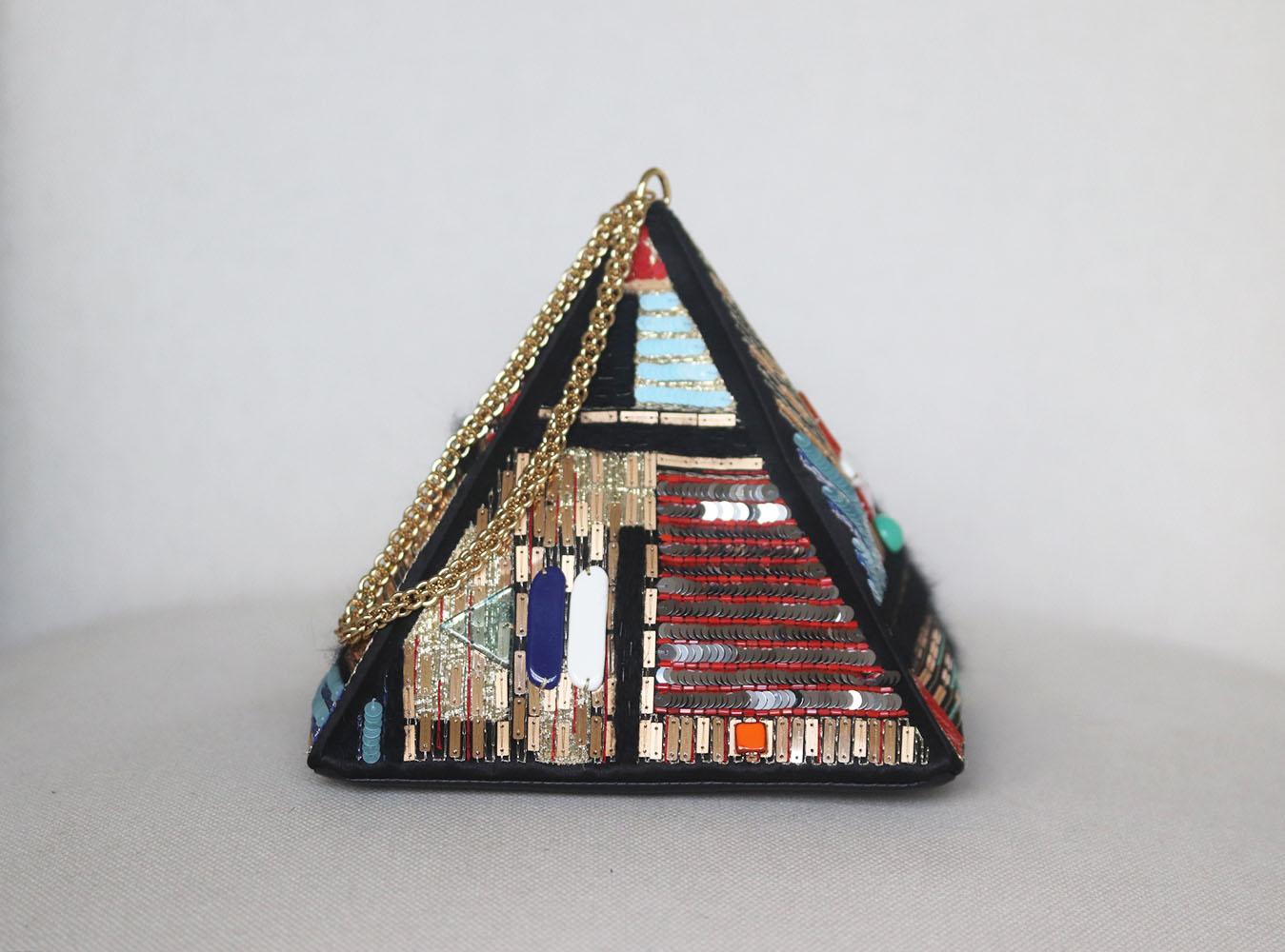 Black Chanel Paris-New York 2019 PVC, Glass and Lambskin Pyramid Bag