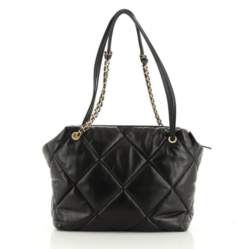 Chanel Paris-New York Bowling Bag Quilted Lambskin Medium  In Good Condition In NY, NY