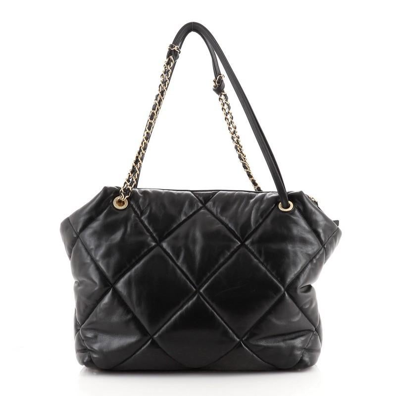 Chanel Paris-New York Bowling Bag Quilted Lambskin Medium In Good Condition In NY, NY