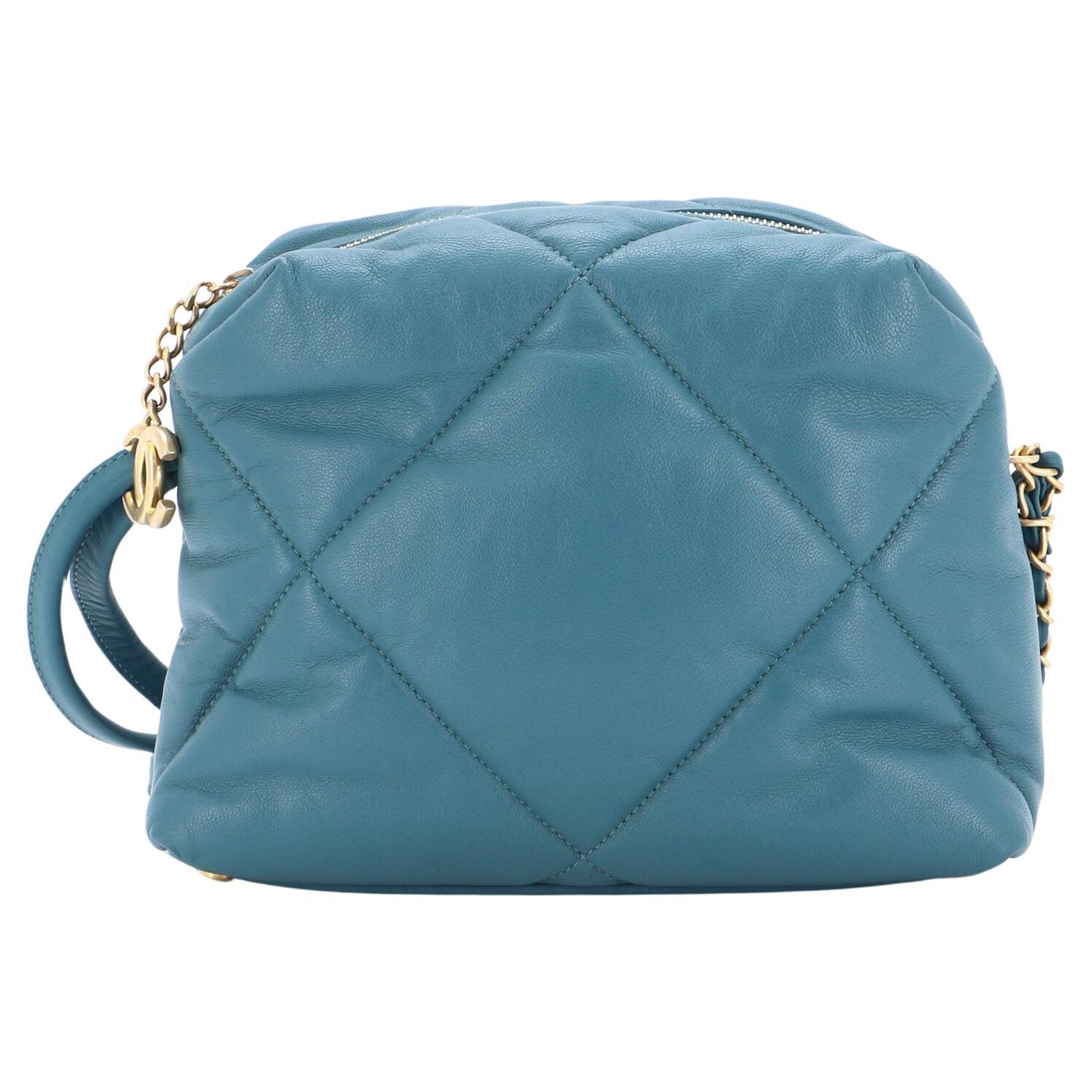 CHANEL-Matelasse-Lamb-Skin-Mini-Chain-Shoulder-Bag-Turquoise-Blue