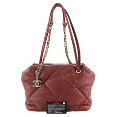 Vintage Chanel Paris-New York Bowling Bag Quilted Lambskin Small Red