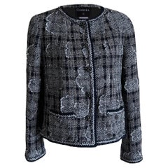CHANEL Paris / New-York Collectors Tweed Jacket with Camellias 38 FR