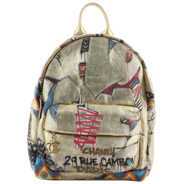 Chanel Paris-New York Street Spirit Backpack Graffiti Printed Canvas