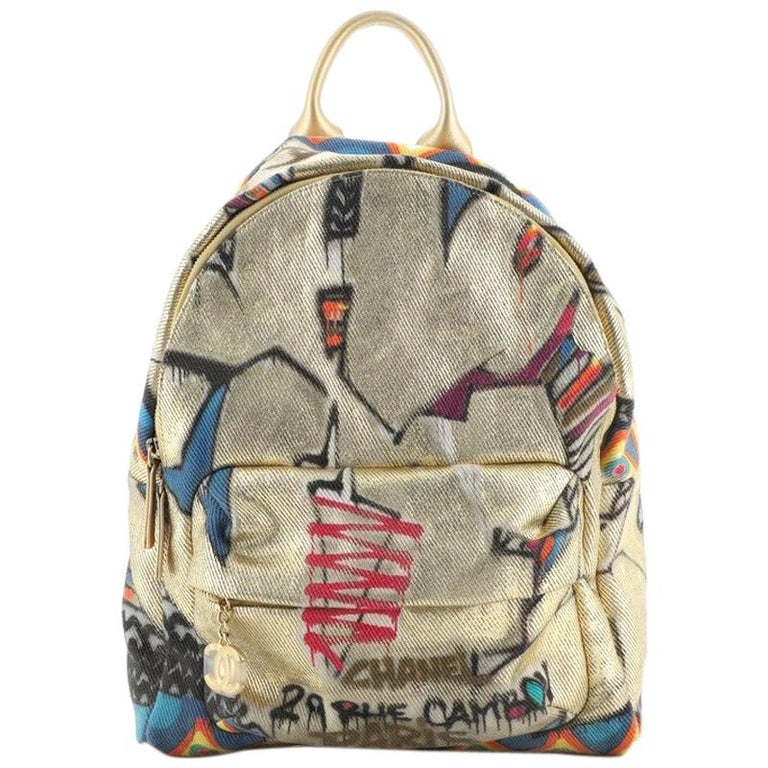 Chanel Beige Canvas Graffiti Backpack Q6B0QI0EIB010
