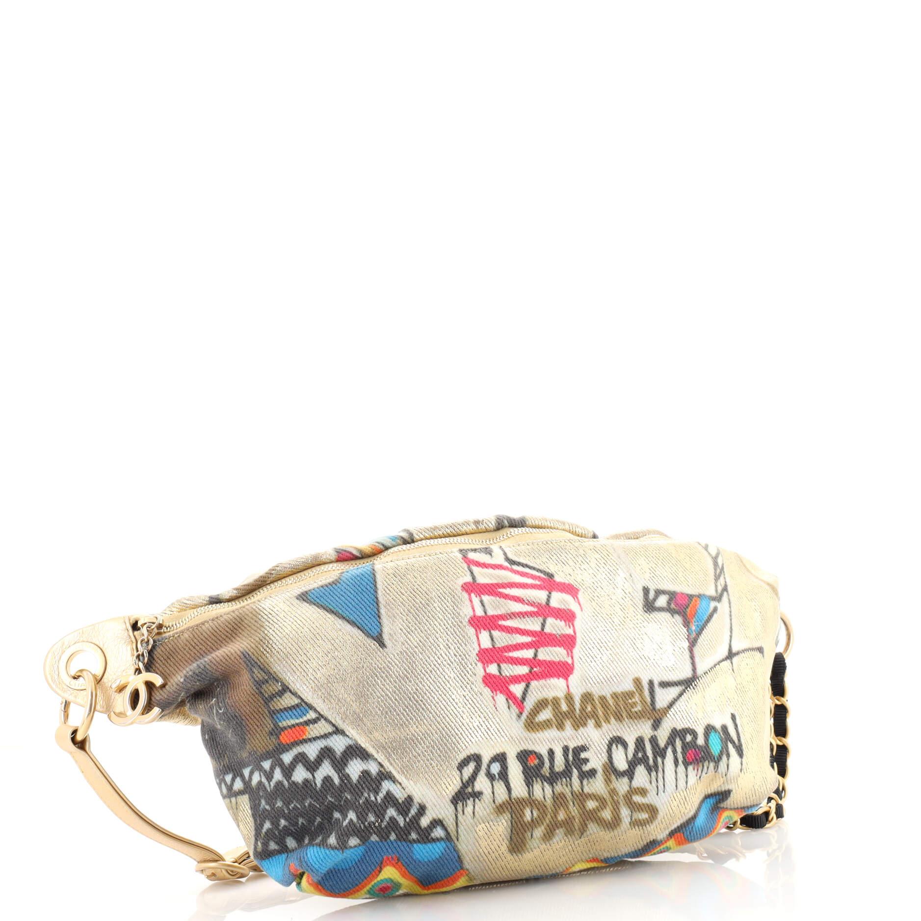 Chanel Paris-New York Street Spirit Waist Bag Graffiti Printed Canvas In Good Condition In NY, NY