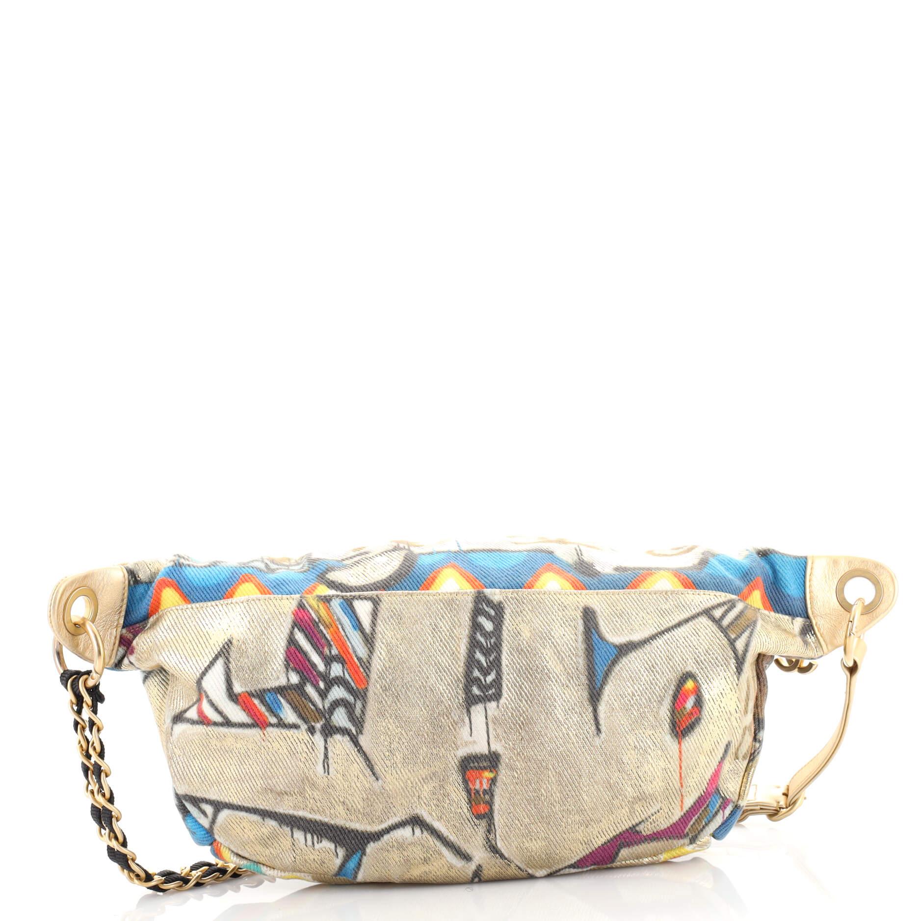 Women's or Men's Chanel Paris-New York Street Spirit Waist Bag Graffiti Printed Canvas