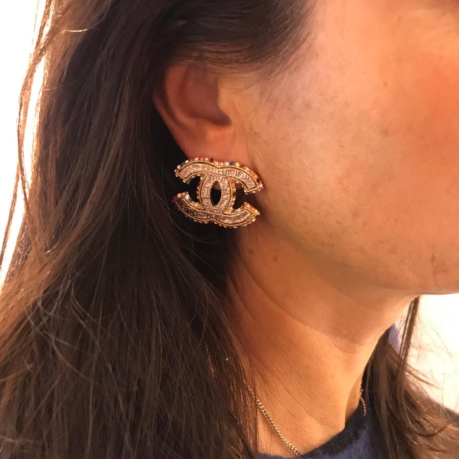 Women's CHANEL Paris/New York Stud Earrings