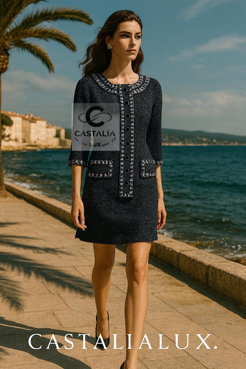 Chanel Paris / Rom Cinematic Reverie Tweed Kleid 36 FR im Angebot 13
