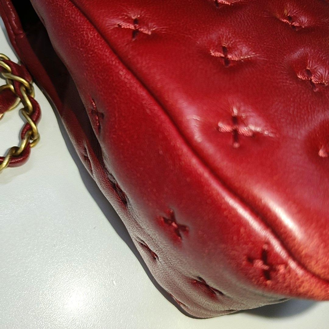 Chanel Paris-Rome Cross Stitch Mini Coco Handle Red Lambskin Crossbody Bag, 2017 6