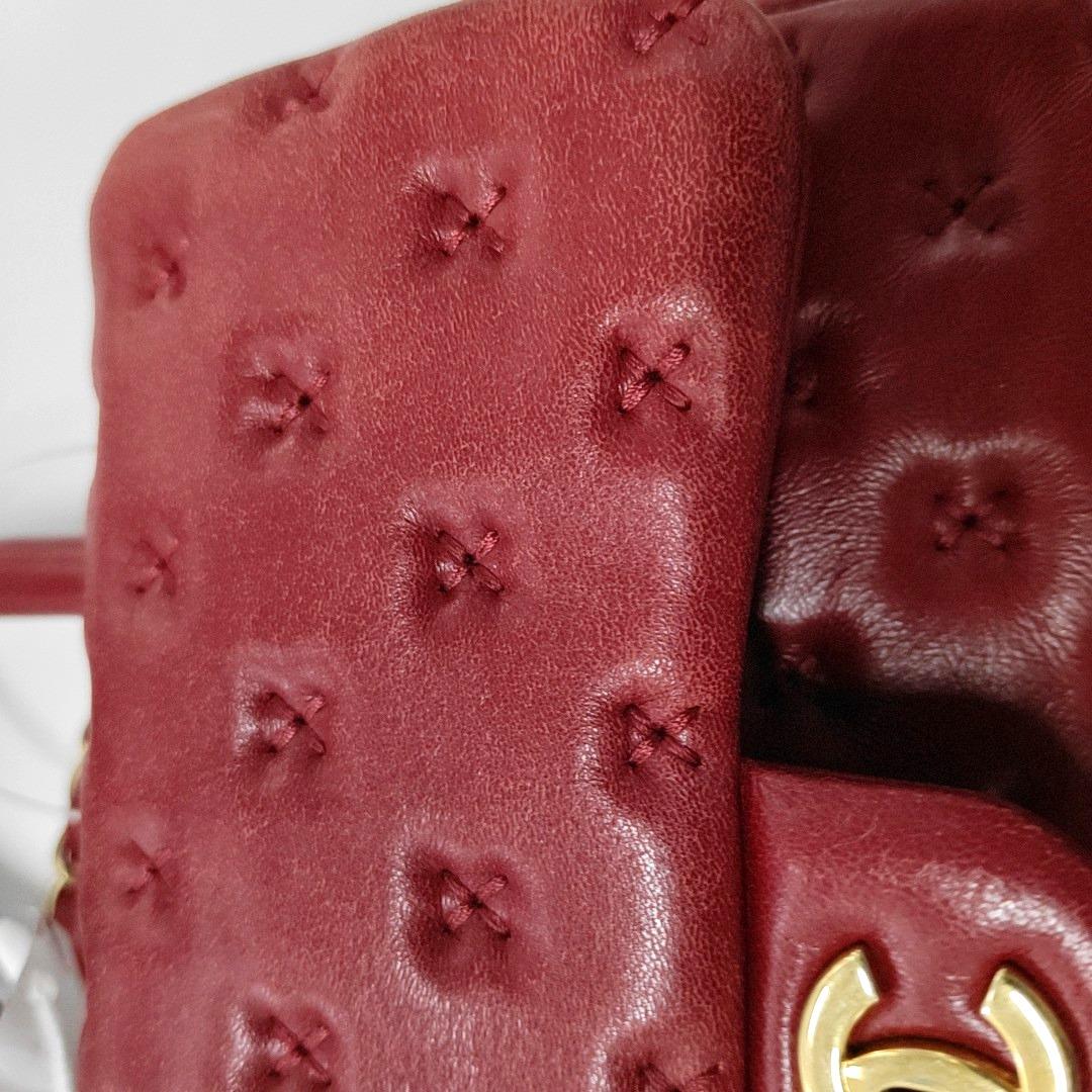Chanel Paris-Rome Cross Stitch Mini Coco Handle Red Lambskin Crossbody Bag, 2017 8