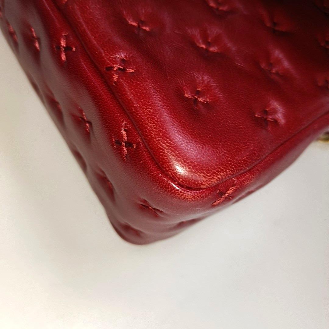 Chanel Paris-Rome Cross Stitch Mini Coco Handle Red Lambskin Crossbody Bag, 2017 12