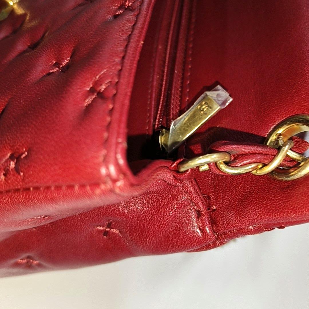 Chanel Paris-Rome Cross Stitch Mini Coco Handle Red Lambskin Crossbody Bag, 2017 16