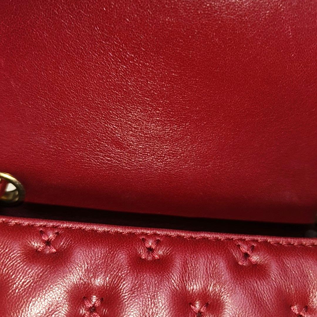 Chanel Paris-Rome Cross Stitch Mini Coco Handle Red Lambskin Crossbody Bag, 2017 4