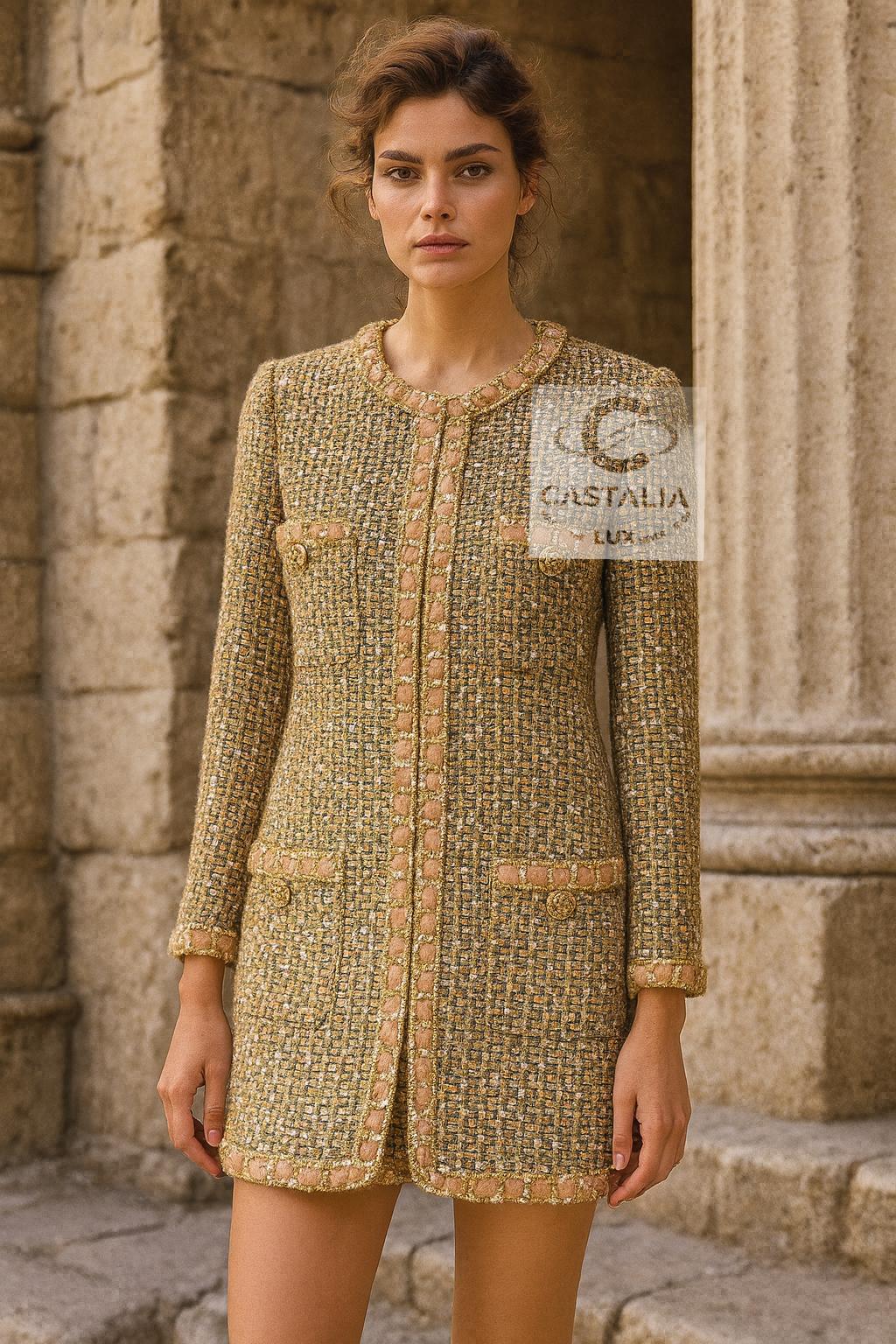 Chanel Paris / Rome Regal Serenity - Giacca in tweed beige 34 FR In condizioni Nuovo in vendita a Dubai, AE