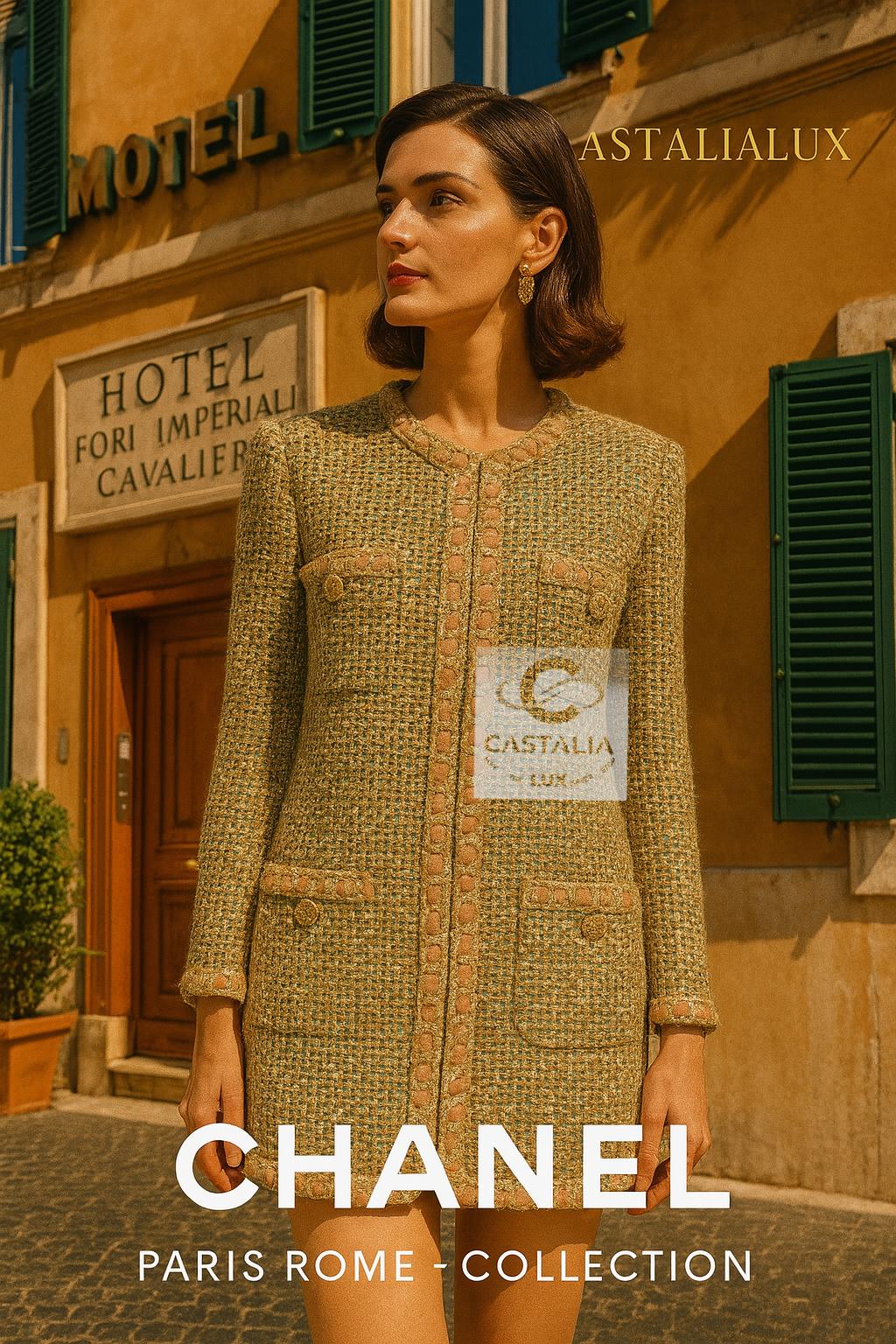 Chanel Paris / Rom Regal Serenity Beige Tweed Jacke 34 FR im Angebot 1