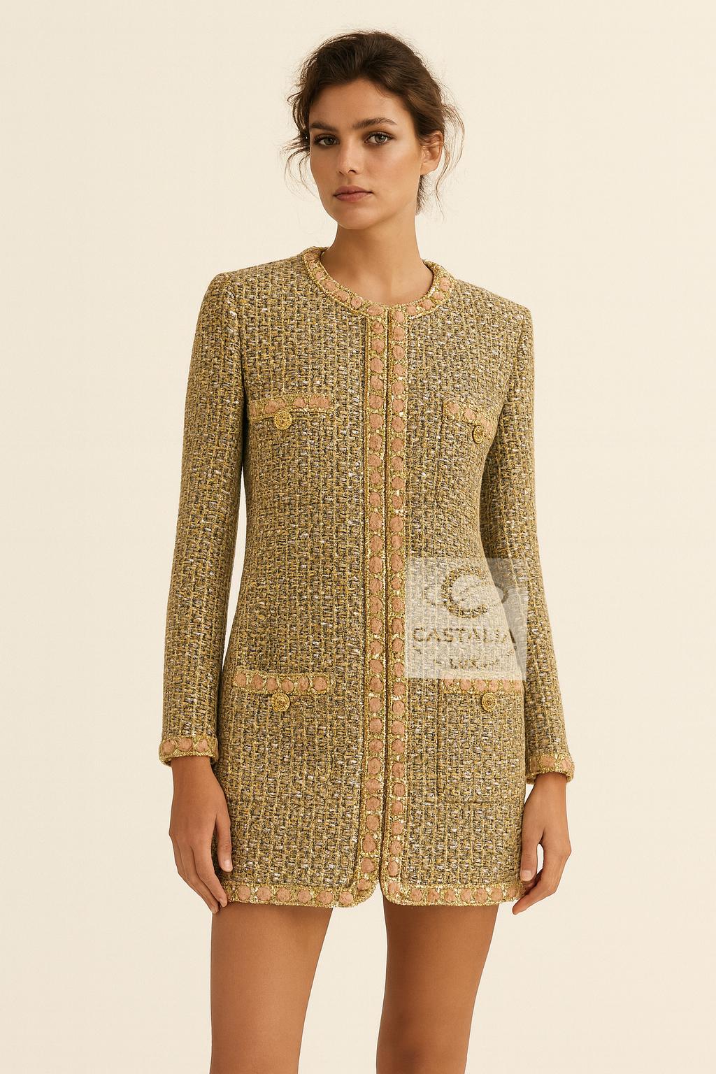 Chanel Paris / Rome Regal Serenity - Giacca in tweed beige 34 FR in vendita 2