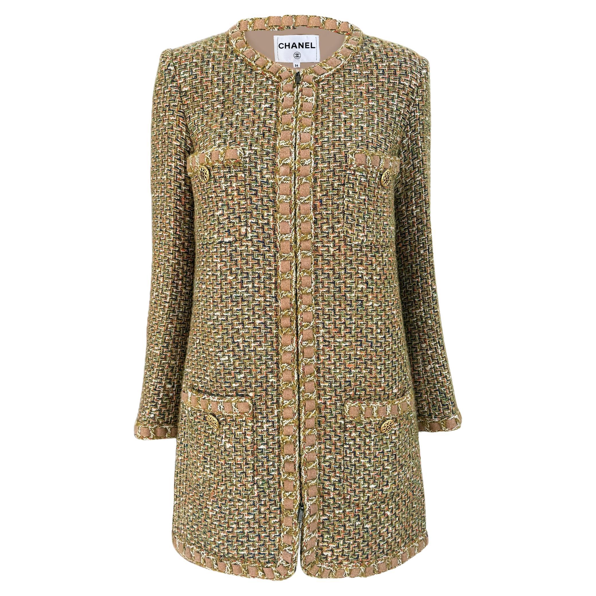 Chanel Paris / Rome Regal Serenity Beige Tweed Jacket 34 FR
