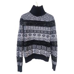 Chanel Paris / Rome Runway Cashmere and Lace Jumper