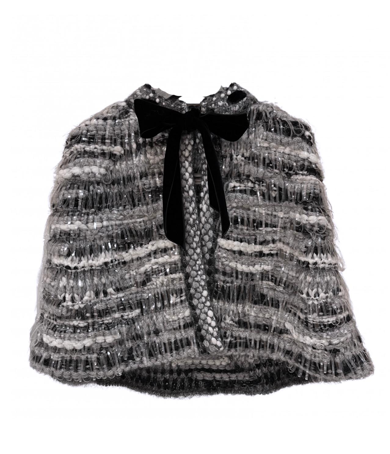 Black Chanel Paris / Rome Runway Collectible Cape Jacket 38 FR