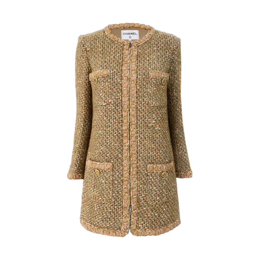 CHANEL Paris / Rome Statement Beige Tweed Jacket 34 FR